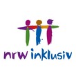 Logo Inklusionsinitiative NRW mit 3 bunten Strichmännchen und dem Schriftzug nrw inklusiv.